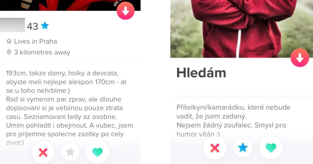 A další seriál Tinder profilů, který většinu atraktivních holek spolehlivě odradí. 